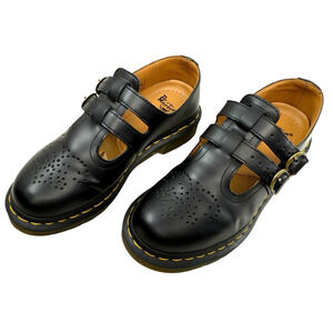 Dr Doc Martens 8065 Mary Jane Shoe 12916 Women's Size 7 Smooth Black Leather EUC